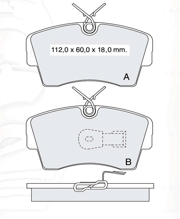 Intelli D121E Front disc brake pads, set D121E