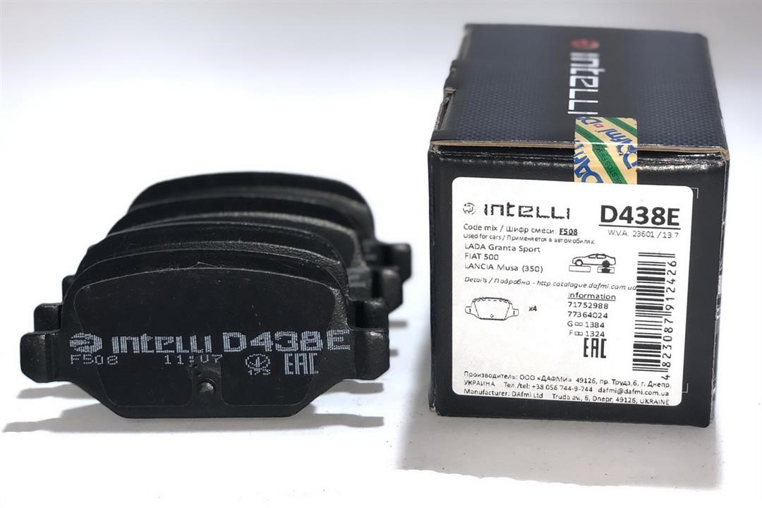 Intelli D438E Rear disc brake pads, set D438E