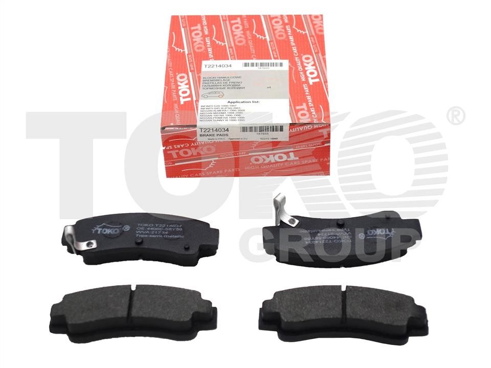 Toko T2214034 Rear disc brake pads, set T2214034