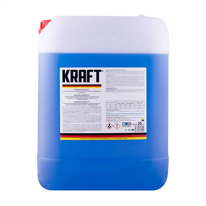 KRAFT Euro KF122 Antifreeze concentrate KRAFT G11 blue, -80°C, 20 L KF122