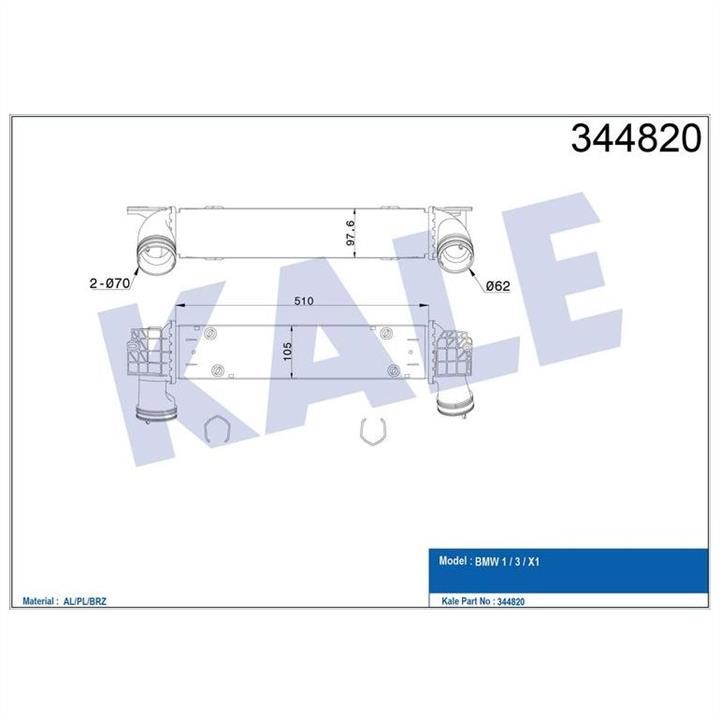 Kale Oto Radiator 344820 Intercooler, charger 344820