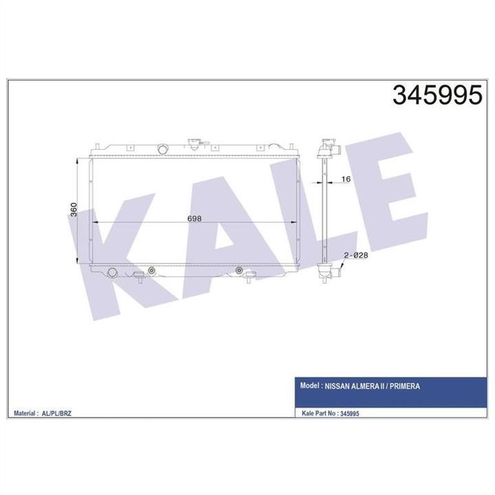 Kale Oto Radiator 345995 Radiator, engine cooling 345995