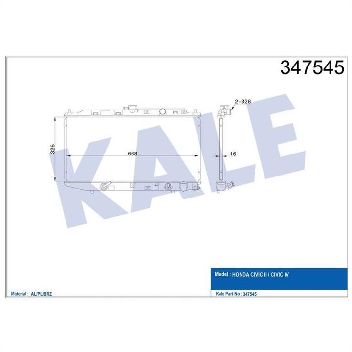 Kale Oto Radiator 347545 Radiator, engine cooling 347545