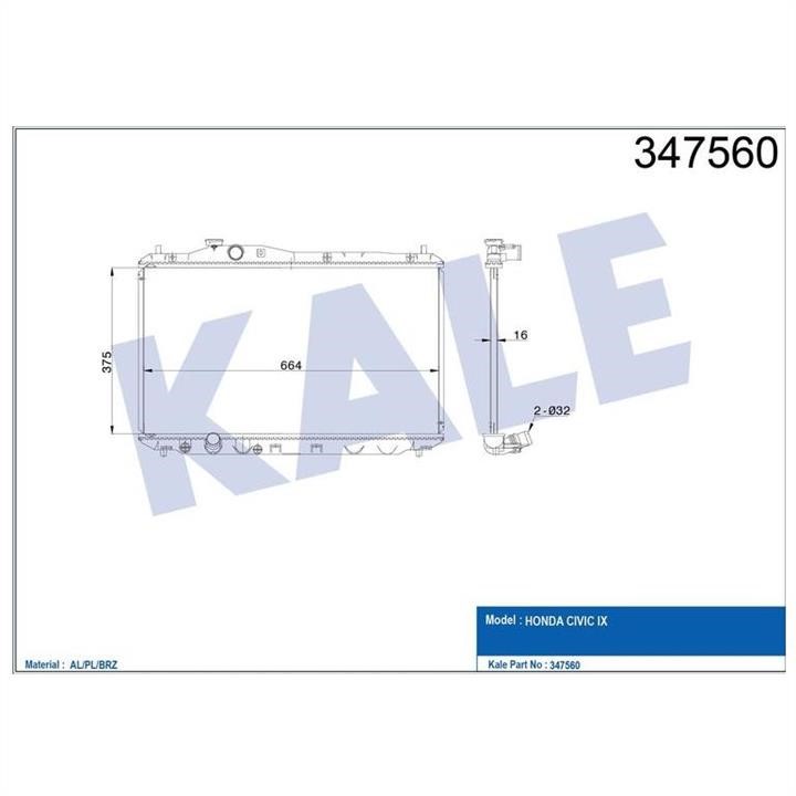 Kale Oto Radiator 347560 Radiator, engine cooling 347560