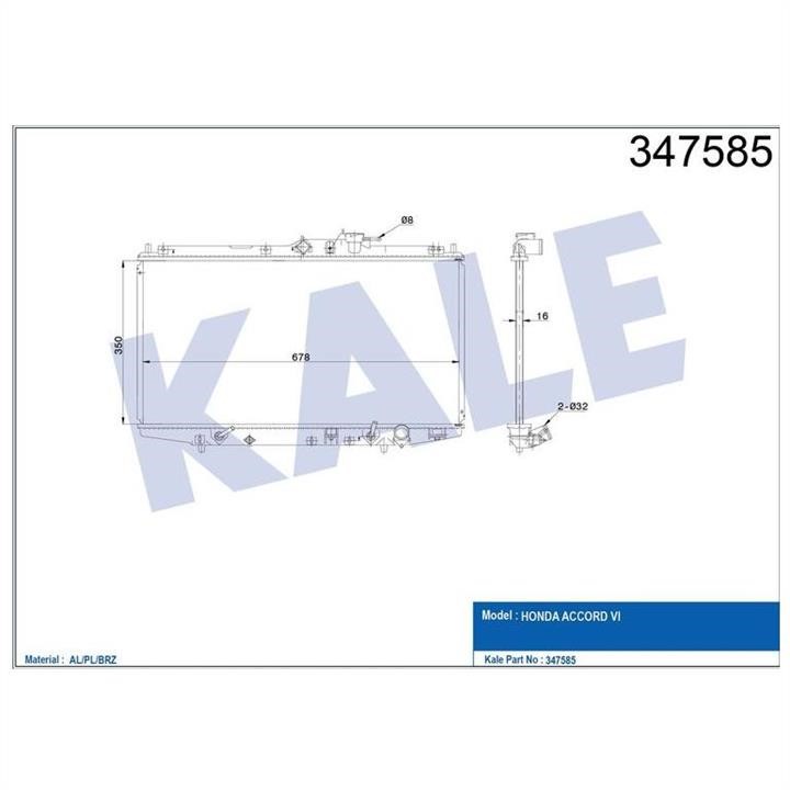 Kale Oto Radiator 347585 Radiator, engine cooling 347585