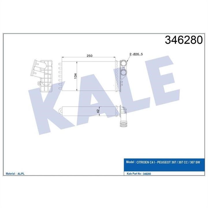 Kale Oto Radiator 346280 Heat exchanger, interior heating 346280