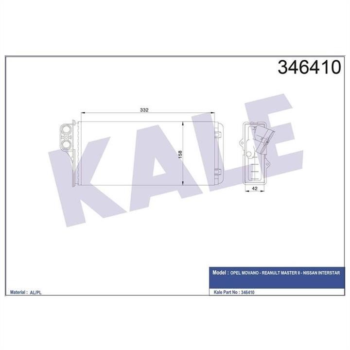 Kale Oto Radiator 346410 Heat exchanger, interior heating 346410