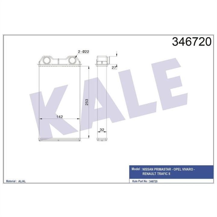 Kale Oto Radiator 346720 Heat exchanger, interior heating 346720