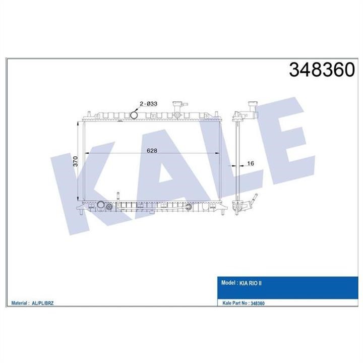 Kale Oto Radiator 348360 Radiator, engine cooling 348360