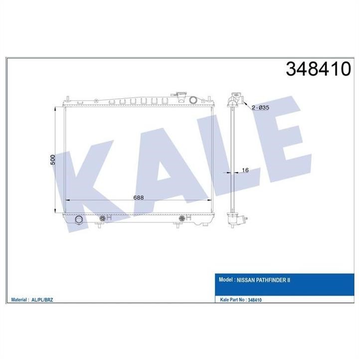 Kale Oto Radiator 348410 Radiator, engine cooling 348410