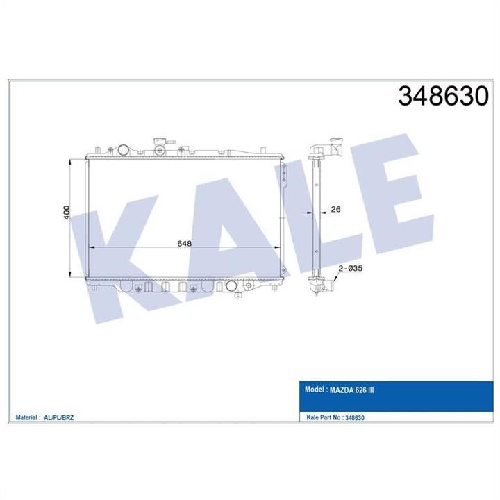 Kale Oto Radiator 348630 Radiator, engine cooling 348630