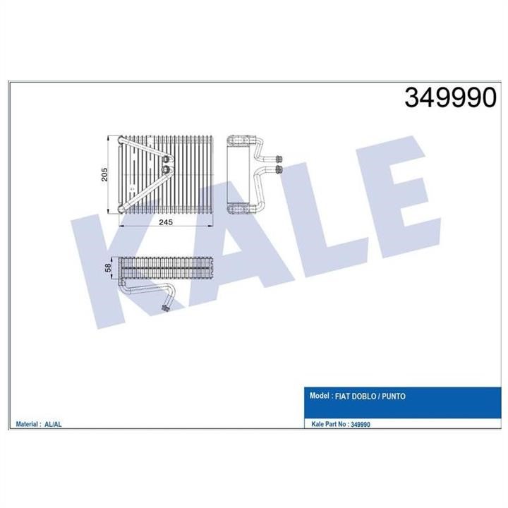 Kale Oto Radiator 349990 Air conditioner evaporator 349990