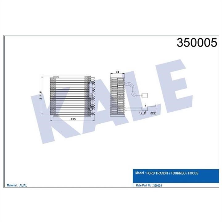 Kale Oto Radiator 350005 Air conditioner evaporator 350005