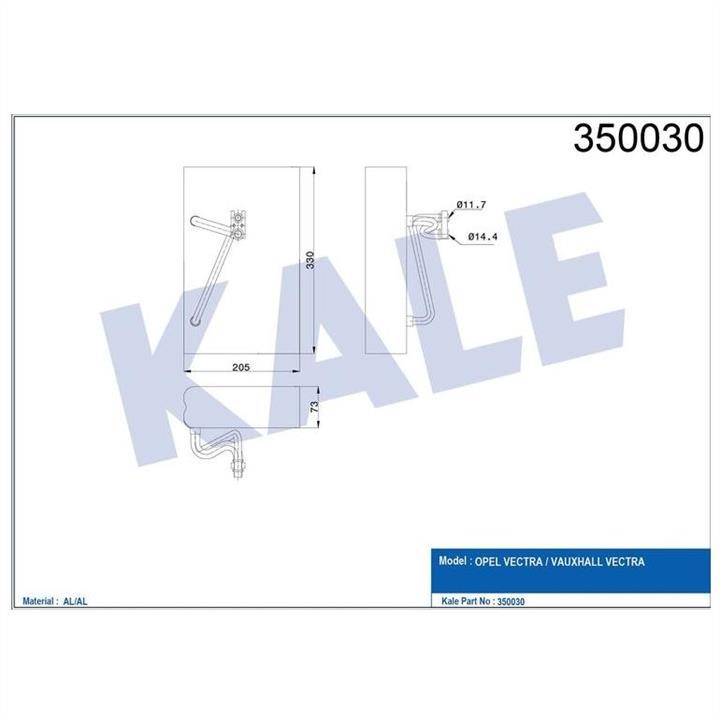 Kale Oto Radiator 350030 Air conditioner evaporator 350030