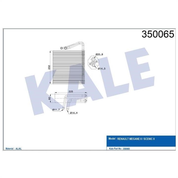 Kale Oto Radiator 350065 Air conditioner evaporator 350065