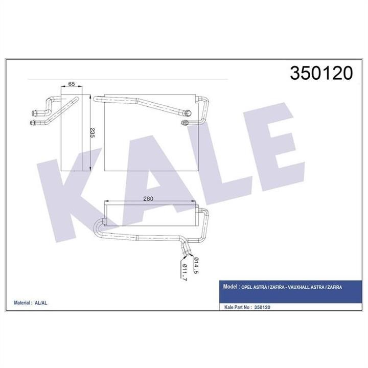 Kale Oto Radiator 350120 Air conditioner evaporator 350120