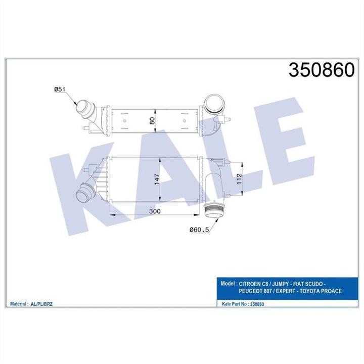 Kale Oto Radiator 350860 Intercooler, charger 350860