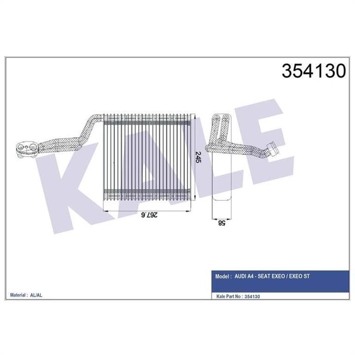 Kale Oto Radiator 354130 Air conditioner evaporator 354130