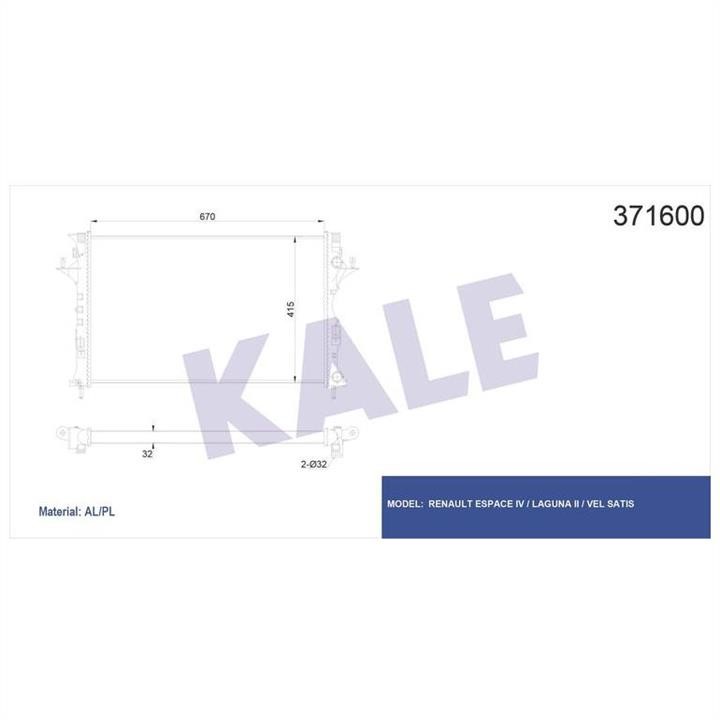 Kale Oto Radiator 371600 Radiator, engine cooling 371600