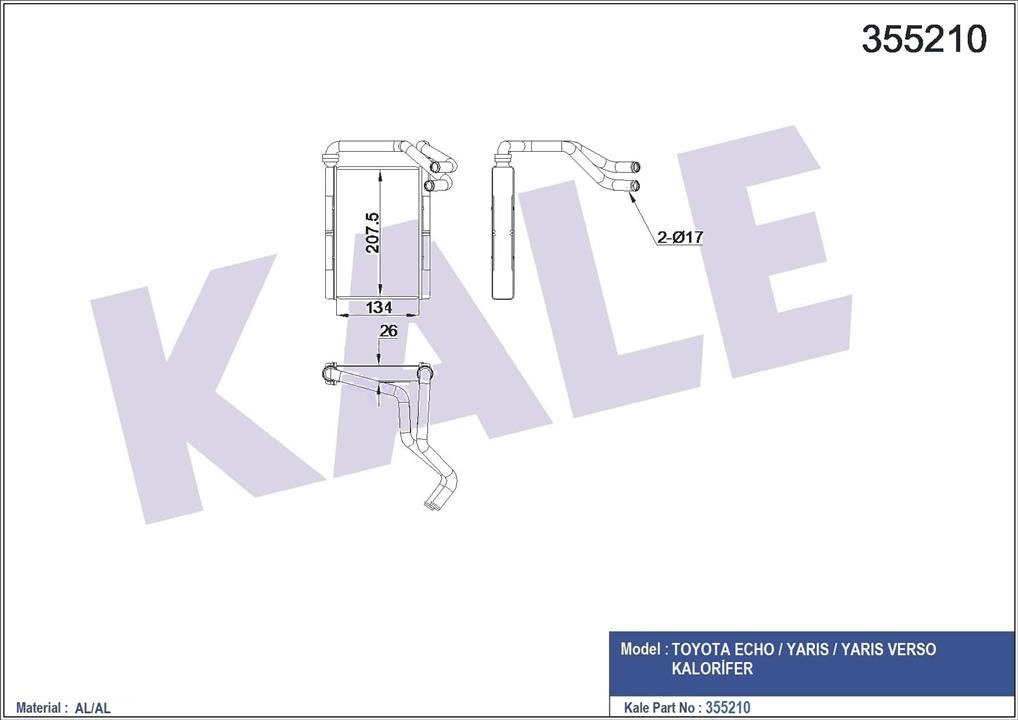 Kale Oto Radiator 355210 Heat exchanger, interior heating 355210