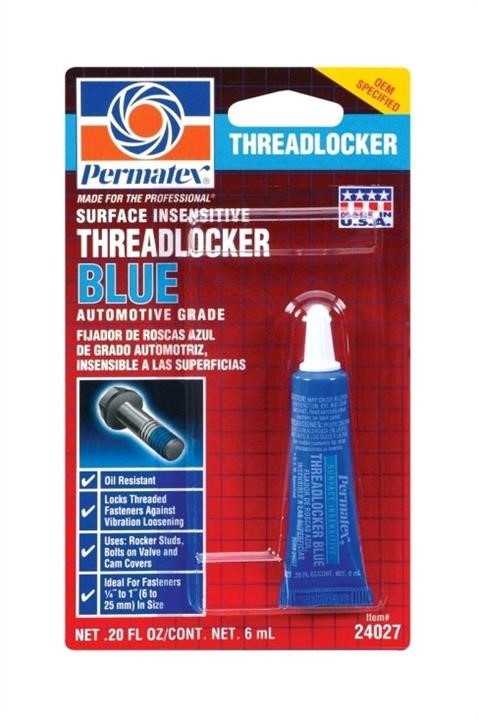 24027 Permatex Threadlocker for oily threads Permatex Surface Insensitive Threadlocker, blue, 6 ml