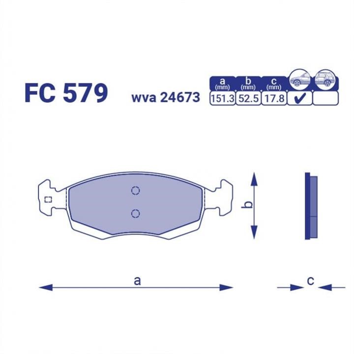 Frico FC 579 Brake Pad Set, disc brake FC579