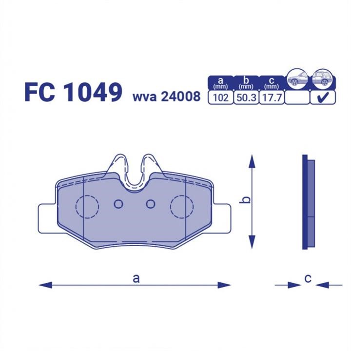 Frico FC 1049 Brake Pad Set, disc brake FC1049