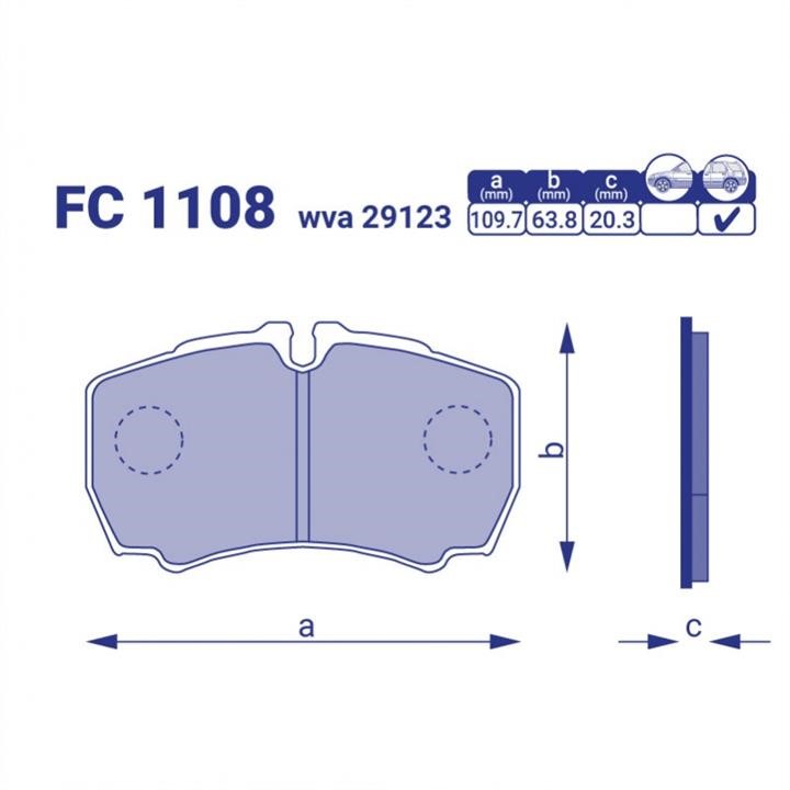 Frico FC 1108 Brake Pad Set, disc brake FC1108