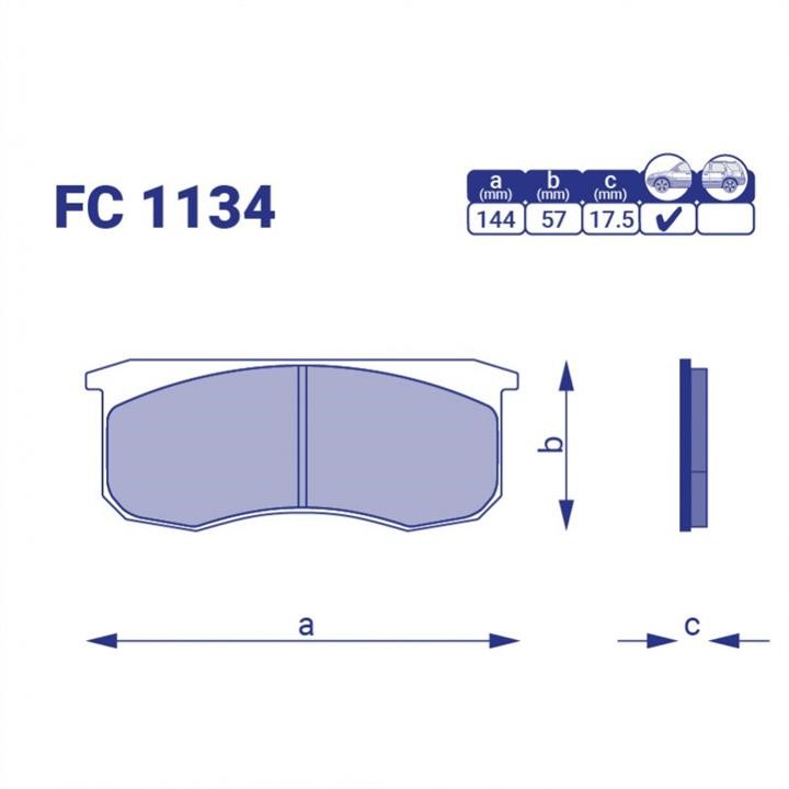 Frico FC 1134 Brake Pad Set, disc brake FC1134