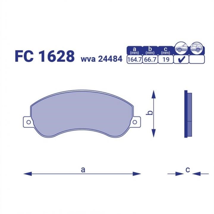 Frico FC1628 Brake Pad Set, disc brake FC1628