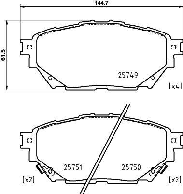 Hella 8DB 355 039-471 Brake pad set 8DB355039471 8DB355039471 Hella Brake pad set