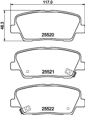 Hella 8DB 355 041-141 Brake Pad Set, disc brake 8DB355041141