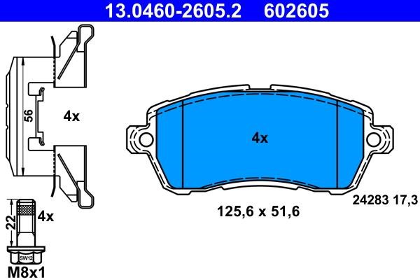 Ate Brake Pad Set, disc brake – price 202 PLN