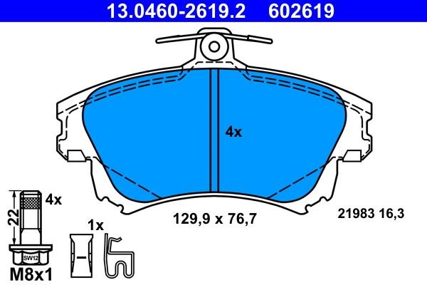 Ate Brake Pad Set, disc brake – price 167 PLN