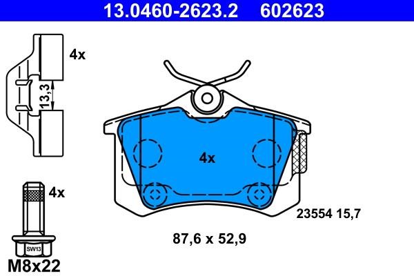 Ate Rear brake pad set – price 178 PLN