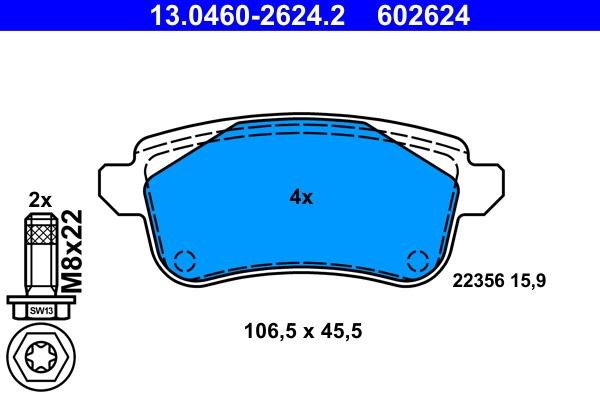 Ate Brake Pad Set, disc brake – price 178 PLN