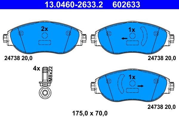 Ate Brake pad set – price 476 PLN