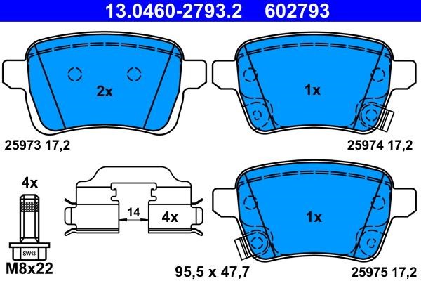 Ate Brake pad set – price 274 PLN