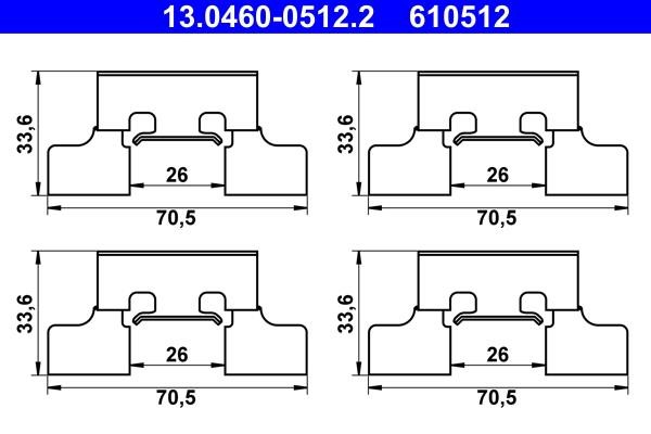 Ate Mounting kit brake pads – price 49 PLN