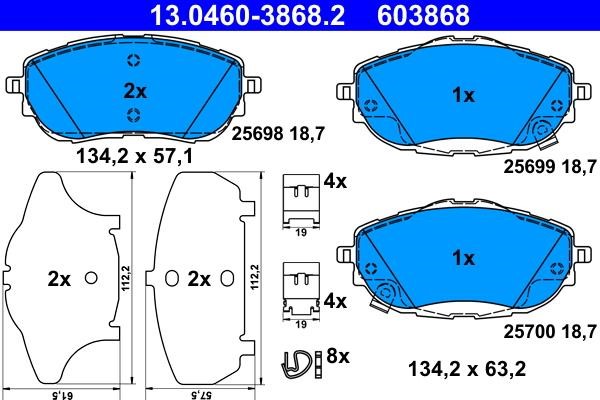 Ate Brake Pad Set, disc brake – price 286 PLN