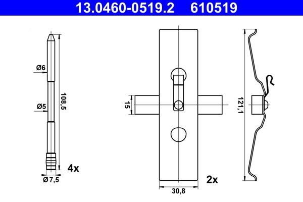 Ate Brake pad fitting kit – price 104 PLN