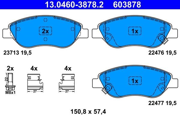 Ate Brake pad set – price 252 PLN