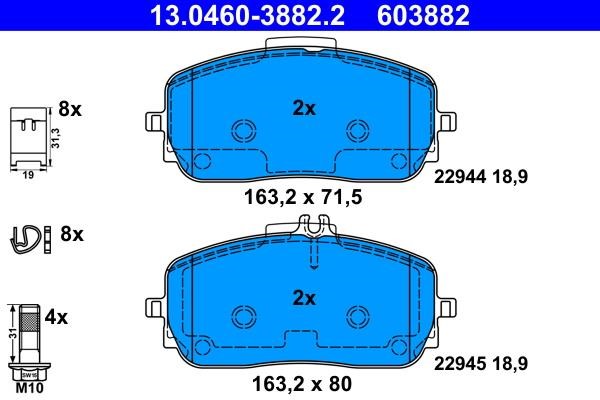 Ate Brake Pad Set, disc brake – price 226 PLN