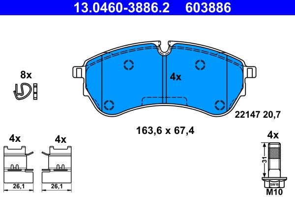 Ate Brake pad set – price 329 PLN