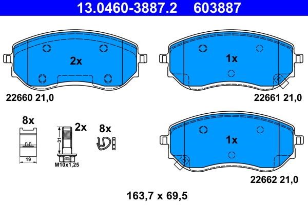 Ate Brake pad set – price 282 PLN
