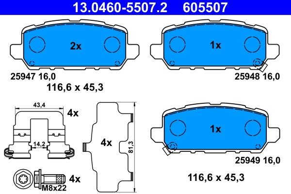Ate Brake pad set – price 231 PLN
