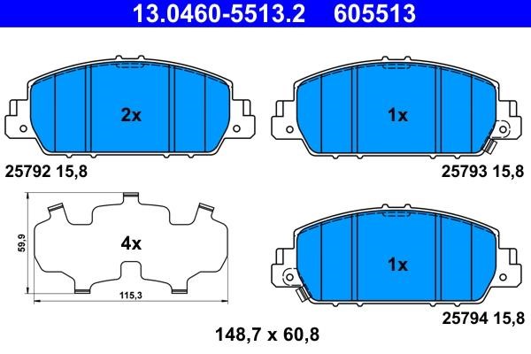 Ate Brake Pad Set, disc brake – price 229 PLN