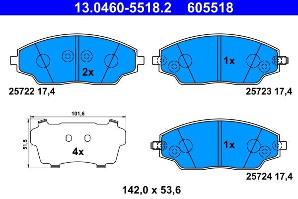 Ate Brake Pad Set, disc brake – price 167 PLN