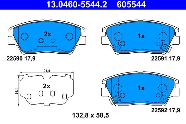 Ate 13.0460-5544.2 Brake Pad Set, disc brake 13046055442