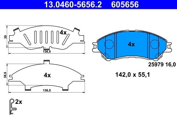 Ate Brake Pad Set, disc brake – price 221 PLN